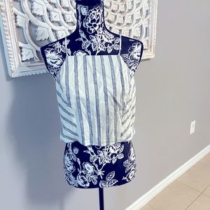 BCBGeneration Stripe Woven Cropped Tank